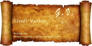 Gindl Valter névjegykártya